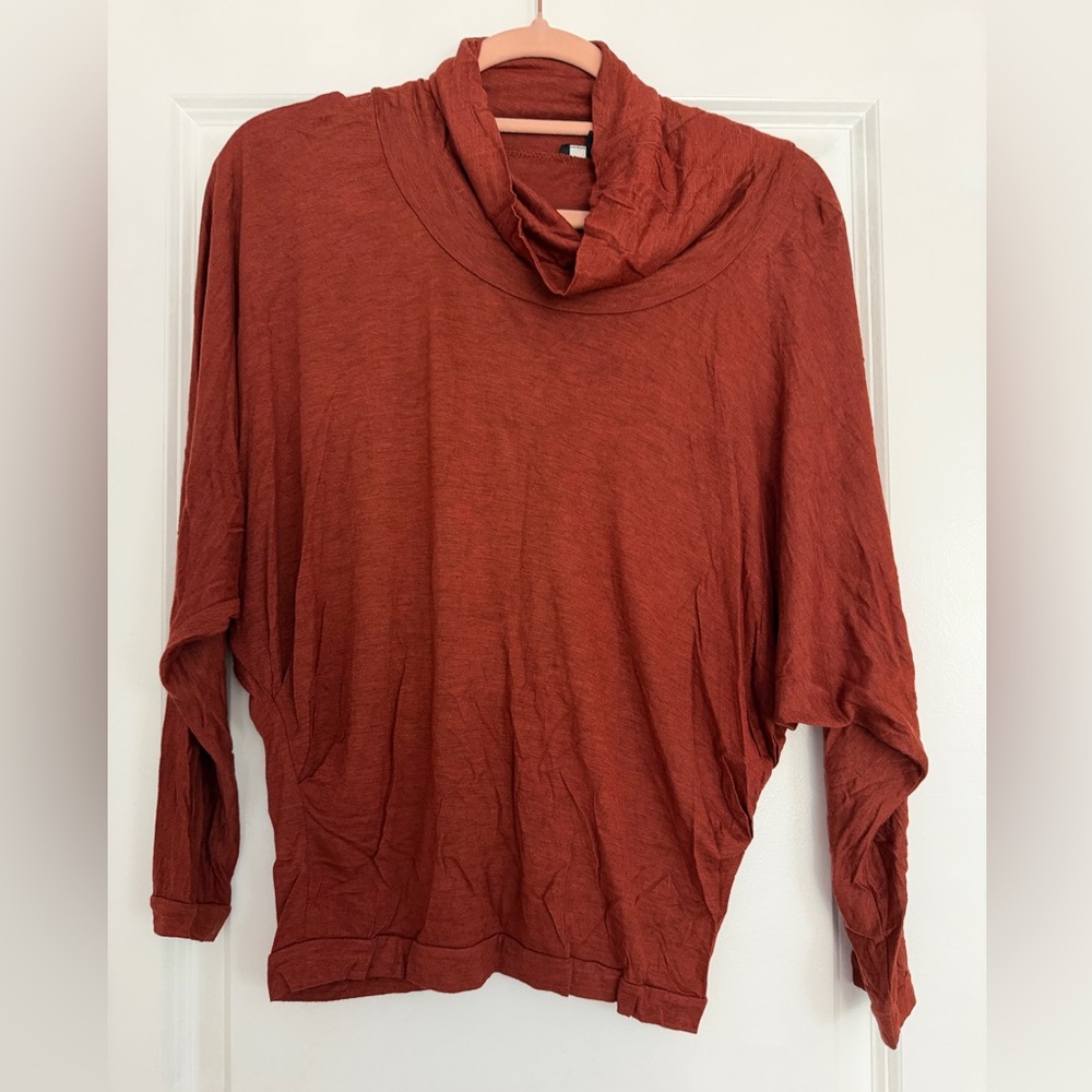 Rust Cowl Neck Women's Shirt - Brand Size 1 fits like small